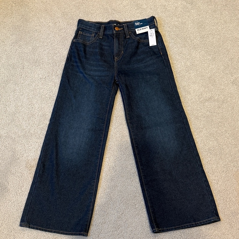 Old Navy Indigo Wide-Leg Jeans girls size 12